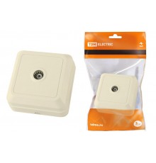 Розетка TВ простая (0-2400 Гц,  "мама") открытой установки, IP20 сл. кость "Ладога"   SQ1801-0026  TDM