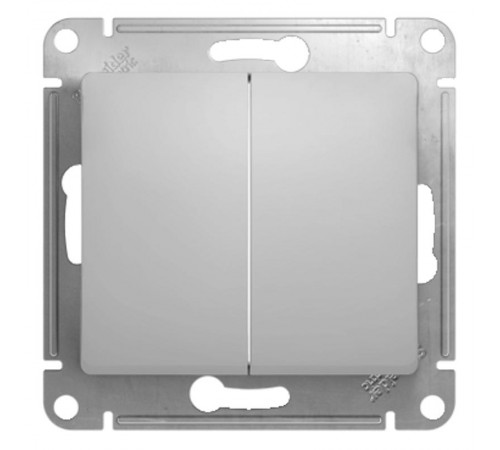 Glossa Алюминий Переключатель 2-клавишный, сх.6, 10АХ  GSL000365  SE