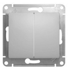 Glossa Алюминий Выключатель 2-клавишный, сх.5, 10АХ  GSL000351  SE