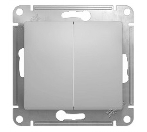 Glossa Алюминий Переключатель 2-клавишный, сх.6, 10АХ  GSL000365  SE