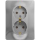 Glossa Алюминий Розетка 2-я с заземлением (в сборе с рамкой)  GSL000324  SE