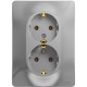 Glossa Алюминий Розетка 2-я с заземлением (в сборе с рамкой)  GSL000324  SE