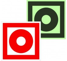 Знак F 10 "Кнопка включения установок (систем) пожарной автоматики" 200х200 мм  an-f-10-f-1  EKF