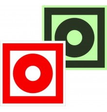 Знак F 10 "Кнопка включения установок (систем) пожарной автоматики" 200х200 мм  pn-f-10-f  EKF