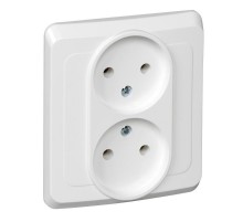 Этюд Белый С/У Розетка 2-ая без заземления  PC16-005B  SE снято с произв. аналог - BLNRS000021