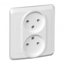 Этюд Белый С/У Розетка 2-ая без заземления  PC16-005B  SE снято с произв. аналог - BLNRS000021