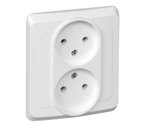 Этюд Белый С/У Розетка 2-ая без заземления  PC16-005B  SE снято с произв. аналог - BLNRS000021