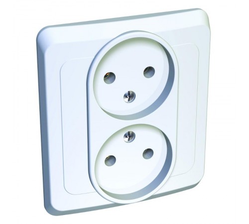 Этюд Белый С/У Розетка 2-ая без заземления  PC16-005B  SE снято с произв. аналог - BLNRS000021