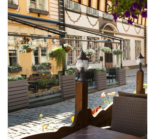 Светильник декоративный уличный PL594 60W 230V E27 195*195*395мм коричневый (на постамент)  11622  Feron