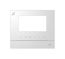 Рамка для абонентского устройства 4,3, белый глянцевый, с символом индукционной петли  2TMA070130W0060  ABB