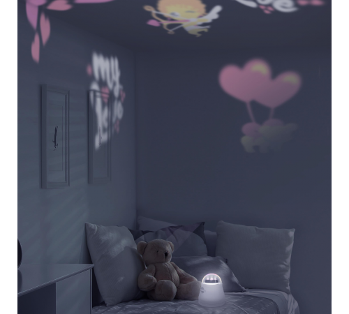 Светильник ночной со сменной проекцией с кабелем электропитания и выключателем, 4W, белый 1/50  DIY0011  Gauss