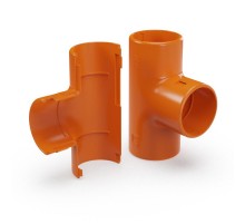 Тройник разборный оранжевый d32 мм (15шт/180шт уп/кор)  PR13.1163  Промрукав