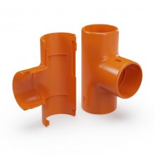 Тройник разборный оранжевый d32 мм (15шт/180шт уп/кор)  PR13.1163  Промрукав