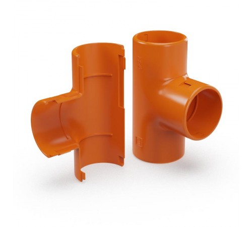 Тройник разборный оранжевый d32 мм (15шт/180шт уп/кор)  PR13.1163  Промрукав