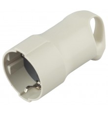 Розетка кабельная R3  c/з 16A с кольцом непрямой ввод белая (10/200/4000) Б0019187  ЭРА