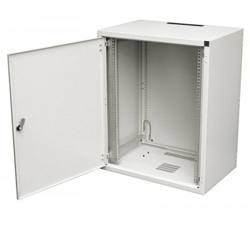 Шкаф настенный WZ-3984-01-M4-011 19-дюймовый (19"), серия SJ2, 15U, 737x600х500, со стальной дверью, цвет серый (RAL 7035) (собранный)  35348  Zpas