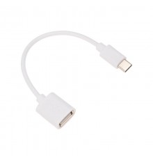 USB кабель OTG Type C на USB шнур 0.15 м белый  18-1180  REXANT
