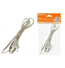 Шнур с плоской вилкой ШУ02 ШВВП 2х0,75мм2 1,7 м. прозрачный  SQ1305-0014  TDM