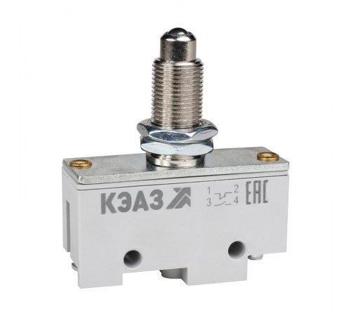 Микропереключатель МП-1105м/05 (толкатель-шарик-винт-фронт гайками)- КЭАЗ  347465  КЭАЗ