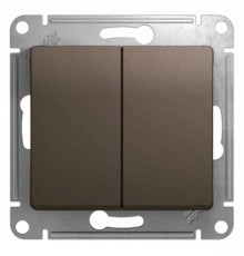 Glossa Шоколад Выключатель 2-клавишный, сх.5, 10АХ  GSL000851  SE