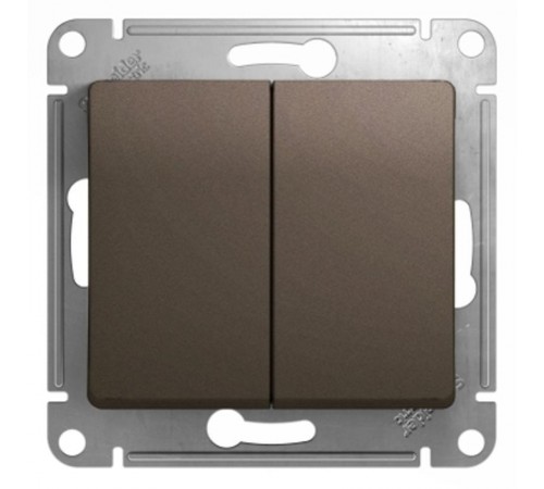 Glossa Шоколад Выключатель 2-клавишный, сх.5, 10АХ  GSL000851  SE