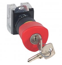 Кнопка с грибовидным толкателем  40 - Osmoz - в сборе - с ключом - авар. отключение - EN 418 - красный  023727  Legrand