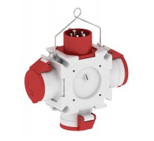 Тройник подвесной 100х100 мм 3хСЕЕ Розетка16А 5Р 6h 400v + 1 Вилка ССЕ 16А 5Р 6h 400v I 546-Bals I Bals