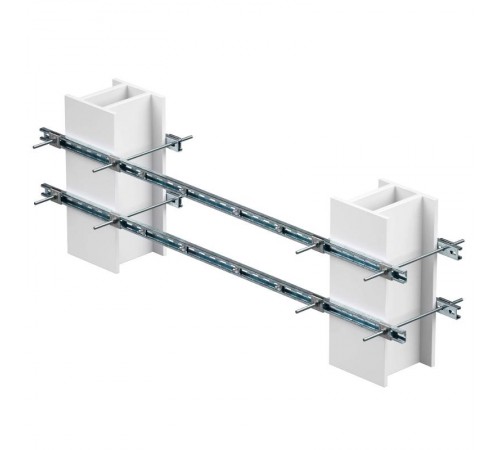 Обжимной комплект монтажных профилей тип 3 , крепление к двум стойкам размерами 350 на 400 мм , длина  профиля 1500 мм , для крепления 3 оболочек, гор