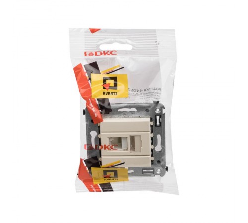 Компьютерная розетка RJ-45 в стену, кат.6 одинарная,"Avanti", "Ванильная дымка"  4405293  DKC