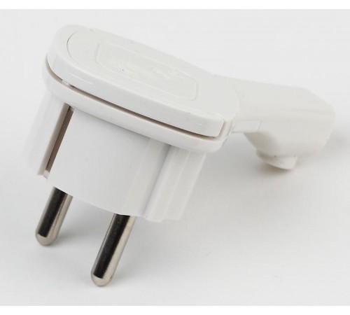 Вилка ультраплоская c/з 16A с кольцом белая V5(U)  Б0026331 ЭРА