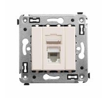 Компьютерная розетка RJ-45 в стену, кат.6 одинарная,"Avanti", "Ванильная дымка"  4405293  DKC