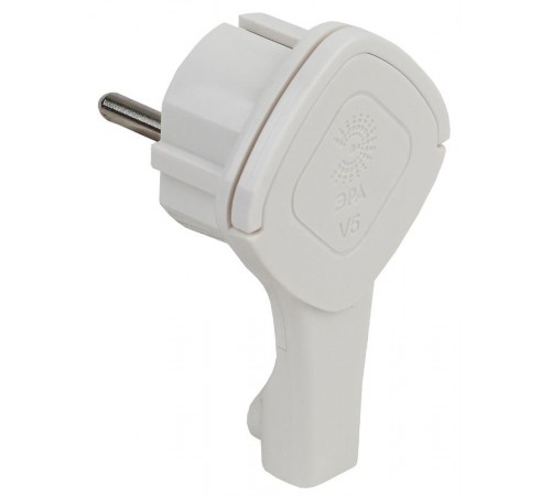 Вилка ультраплоская c/з 16A с кольцом белая V5(U)  Б0026331 ЭРА