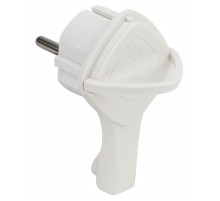 Вилка ультраплоская c/з 16A с кольцом белая V5(U)  Б0026331 ЭРА