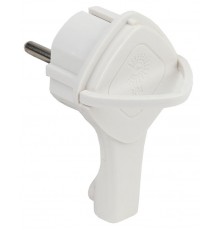 Вилка ультраплоская c/з 16A с кольцом белая V5(U)  Б0026331 ЭРА