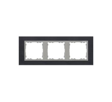 Simon 82 Рамка декоративная, 3 поста, S82 Nature, Металл, чёрная сталь-алюминий  82937-38  Simon