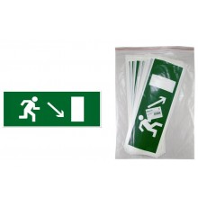 Знак "Направление к эвакуационному выходу направо вниз" 350х124мм для ССА   SQ0817-0064  TDM