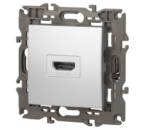 14-3114-03 Розетка HDMI, IP20, Эра Elegance, алюминий  Б0034334  ЭРА