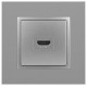 14-3114-03 Розетка HDMI, IP20, Эра Elegance, алюминий  Б0034334  ЭРА