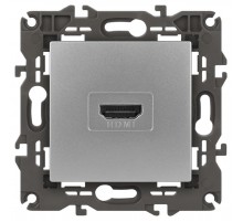 14-3114-03 Розетка HDMI, IP20, Эра Elegance, алюминий  Б0034334  ЭРА