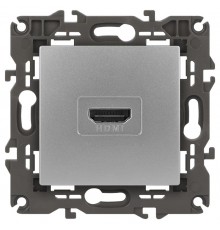 14-3114-03 Розетка HDMI, IP20, Эра Elegance, алюминий  Б0034334  ЭРА