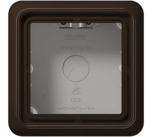 Коробка накладная  с рамкой, 1-кратная, коричневая  CD581ABR  Jung