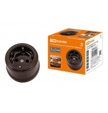 Розетка фарфоровая 2П+З 16А 250В коричневая "Болонь"  SQ1820-0412  TDM