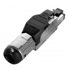 PLUE-8P8C-S-C6A-SH-BK Разъем полевой оконцовки RJ-45 (8P8C) под витую пару, для одножильного кабеля, toolless, категория 6A. 403349  Hyperline