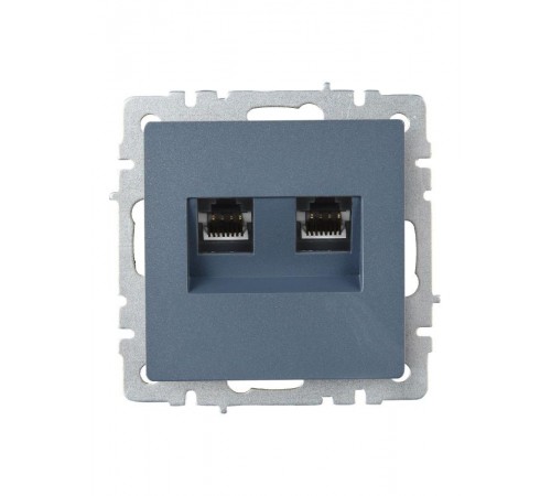 BRITE Розетка компьютерная 2-ая RJ45 кат.6 РК11-2-БрМ маренго  BR-K20-2-K35  IEK