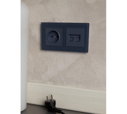 BRITE Розетка компьютерная 2-ая RJ45 кат.6 РК11-2-БрМ маренго  BR-K20-2-K35  IEK