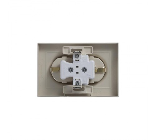 AtlasDesign Бежевый Розетка 2-ая с заземлением, 16А, (в сборе с рамкой)  ATN000224  SE