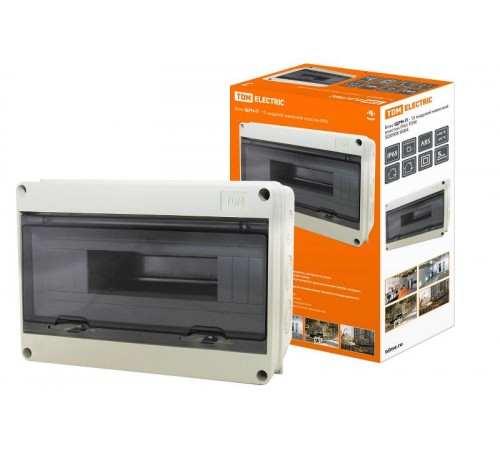 Бокс пластиковый навесной ЩРН-П-15 модулей IP65  SQ0908-0004  TDM