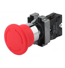 Кнопка управления LAY5-BS542 "Грибок" аварийная с фиксацией поворотная (20/200/3200)  Б0045646  ЭРА