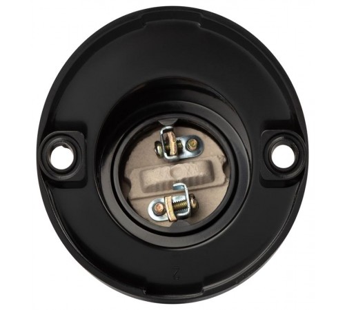 Патрон  Е27 настенный бакелит черный без наклейки групповая упаковка 50 шт  Б0069198  ЭРА