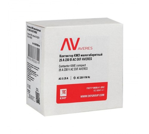 Контактор КМЭ 30А 400В АС EKF AVERES  ctr-s-30-00-400-av  EKF